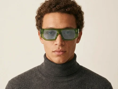 Lunettes de soleil aviateur en acétate vert #BS2607-0377