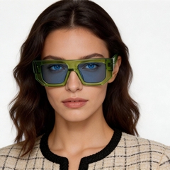Aviator Green Acetate Sunglasses #BS2607-0377