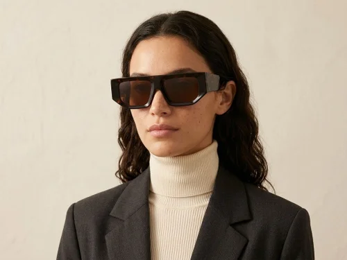 Lunettes de soleil aviateur en acétate écaille de tortue #BS2607-0378