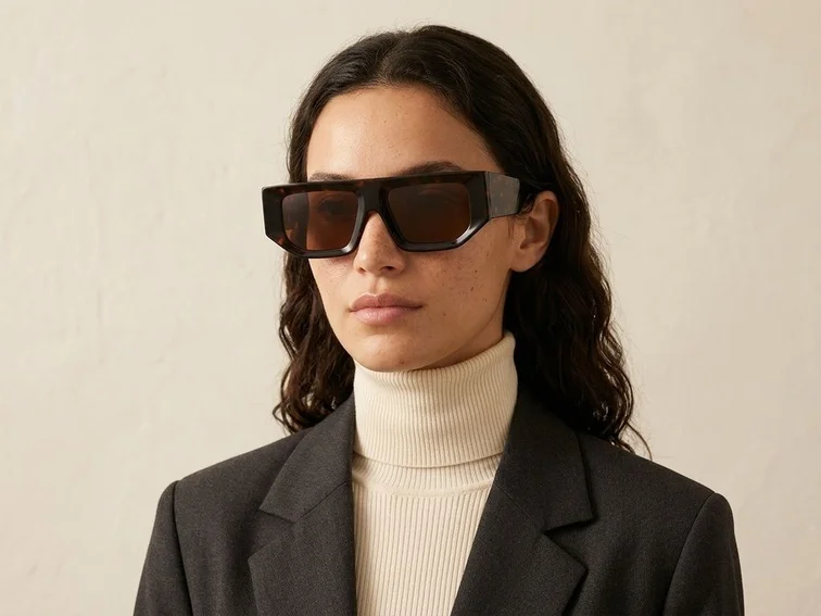 Aviator Tortoiseshell Acetate Sunglasses #BS2607-0378