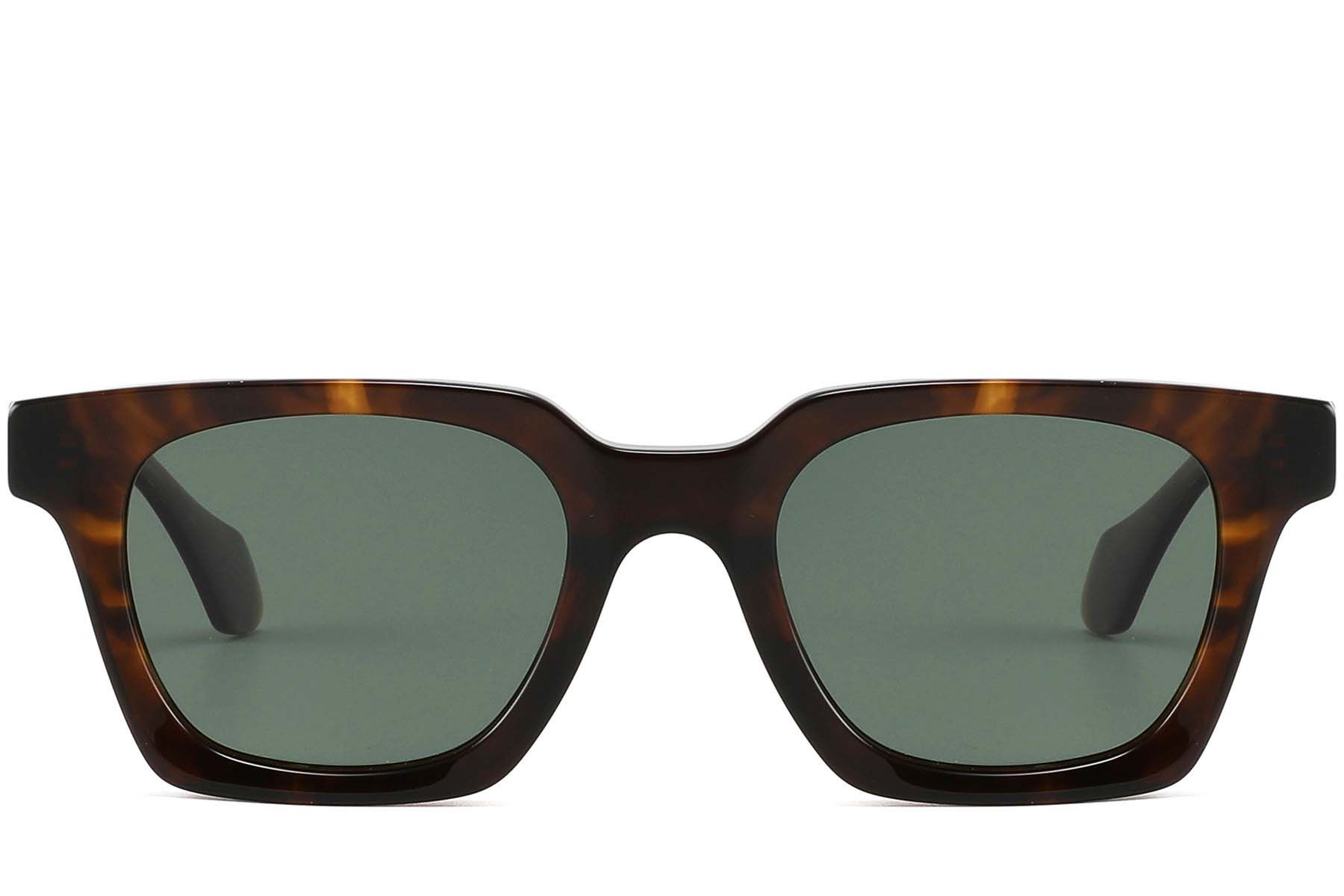 Rectangular Brown Acetate Sunglasses #BS2607-0381