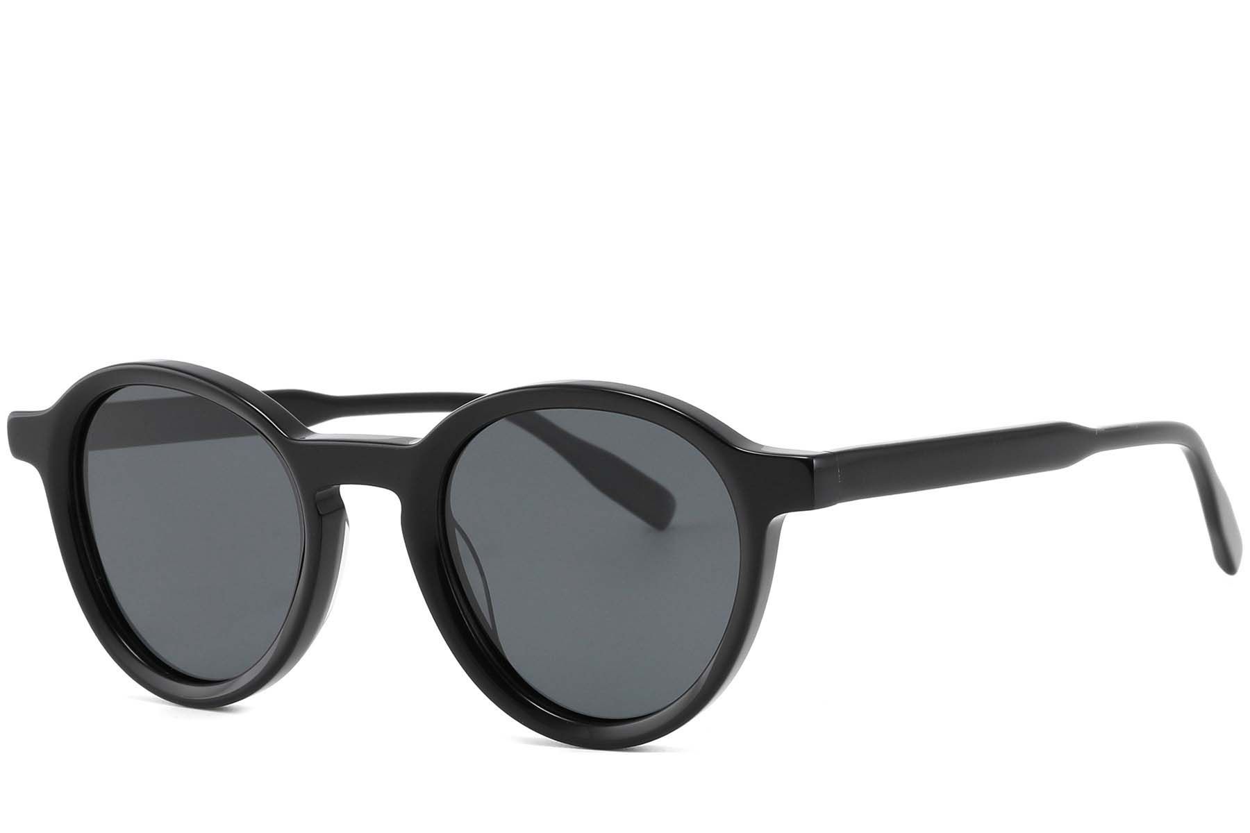 Oval Black Acetate Sunglasses #BS2607-0386
