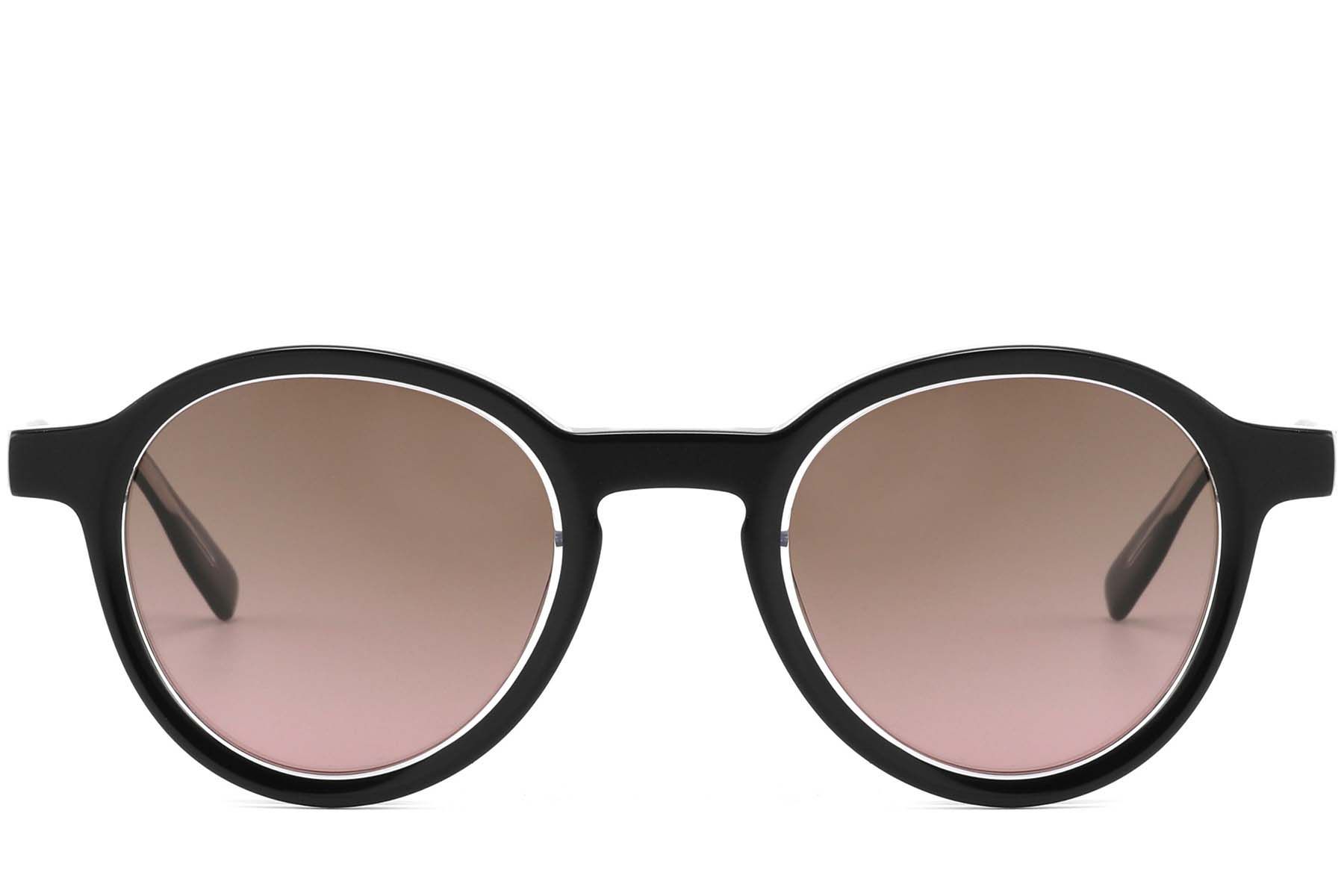 Oval Black Acetate Sunglasses #BS2607-0387
