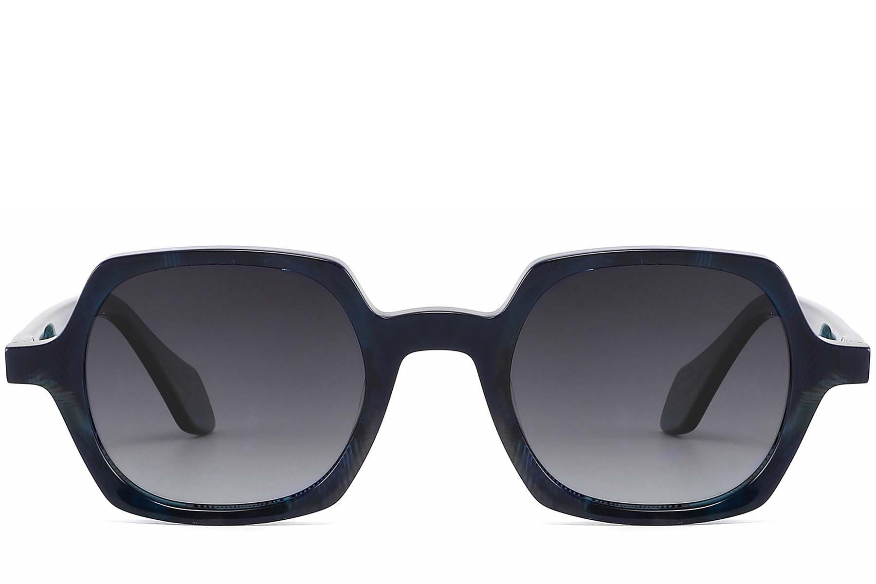 Geometric Blue Acetate Sunglasses #BS2607-0390