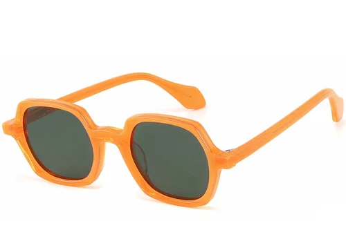 Lunettes de soleil géométriques en acétate orange #BS2607-0391