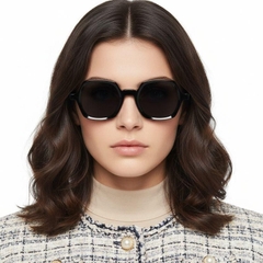 Geometric Black Acetate Sunglasses #BS2607-0392