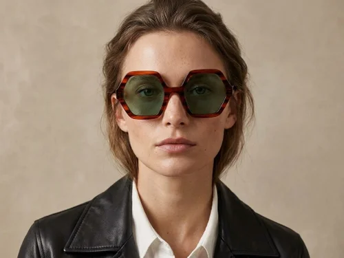 Lunettes de soleil géométriques en acétate écaille de tortue #BS2607-0397