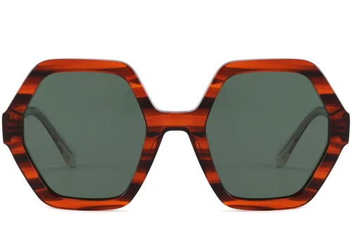 Lunettes de soleil géométriques en acétate écaille de tortue #BS2607-0397