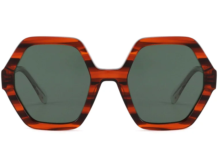 Geometrische Sonnenbrille aus Schildpatt-Acetat #BS2607-0397