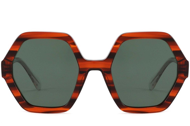 Geometric Tortoiseshell Acetate Sunglasses #BS2607-0397