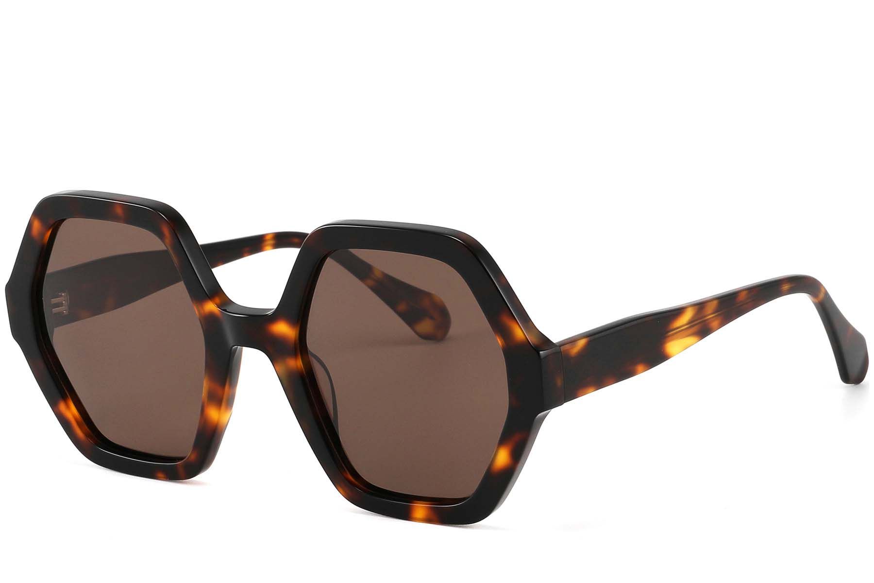 Geometric Tortoiseshell Acetate Sunglasses #BS2607-0399