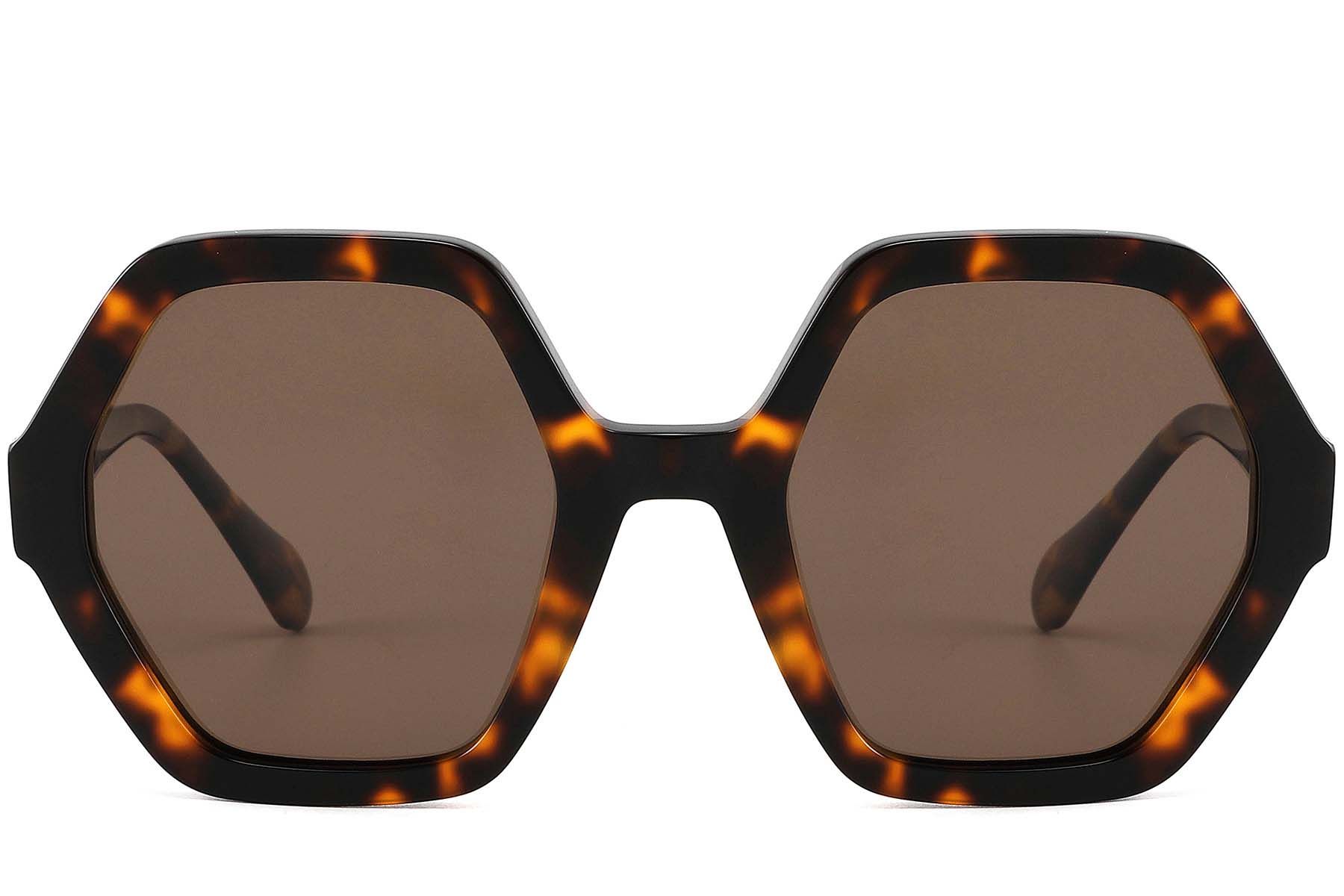 Geometric Tortoiseshell Acetate Sunglasses #BS2607-0399