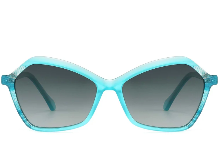 Occhiali da sole geometrici in acetato blu #BS2607-0400