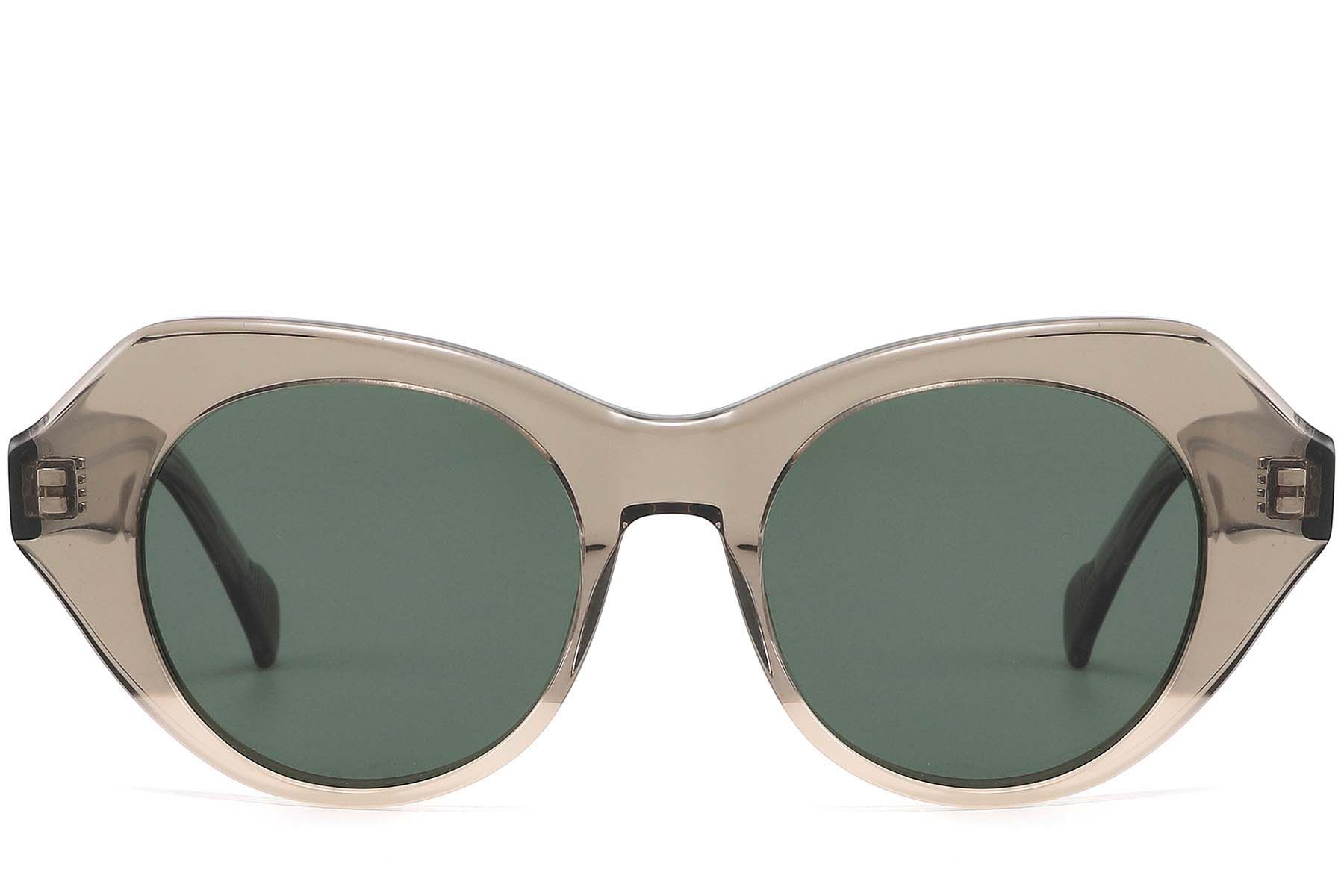 Occhiali da sole ovali in acetato grigio #BS2607-0405