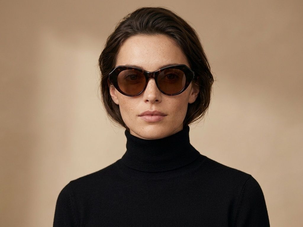 Oval Tortoiseshell Acetate Sunglasses #BS2607-0407