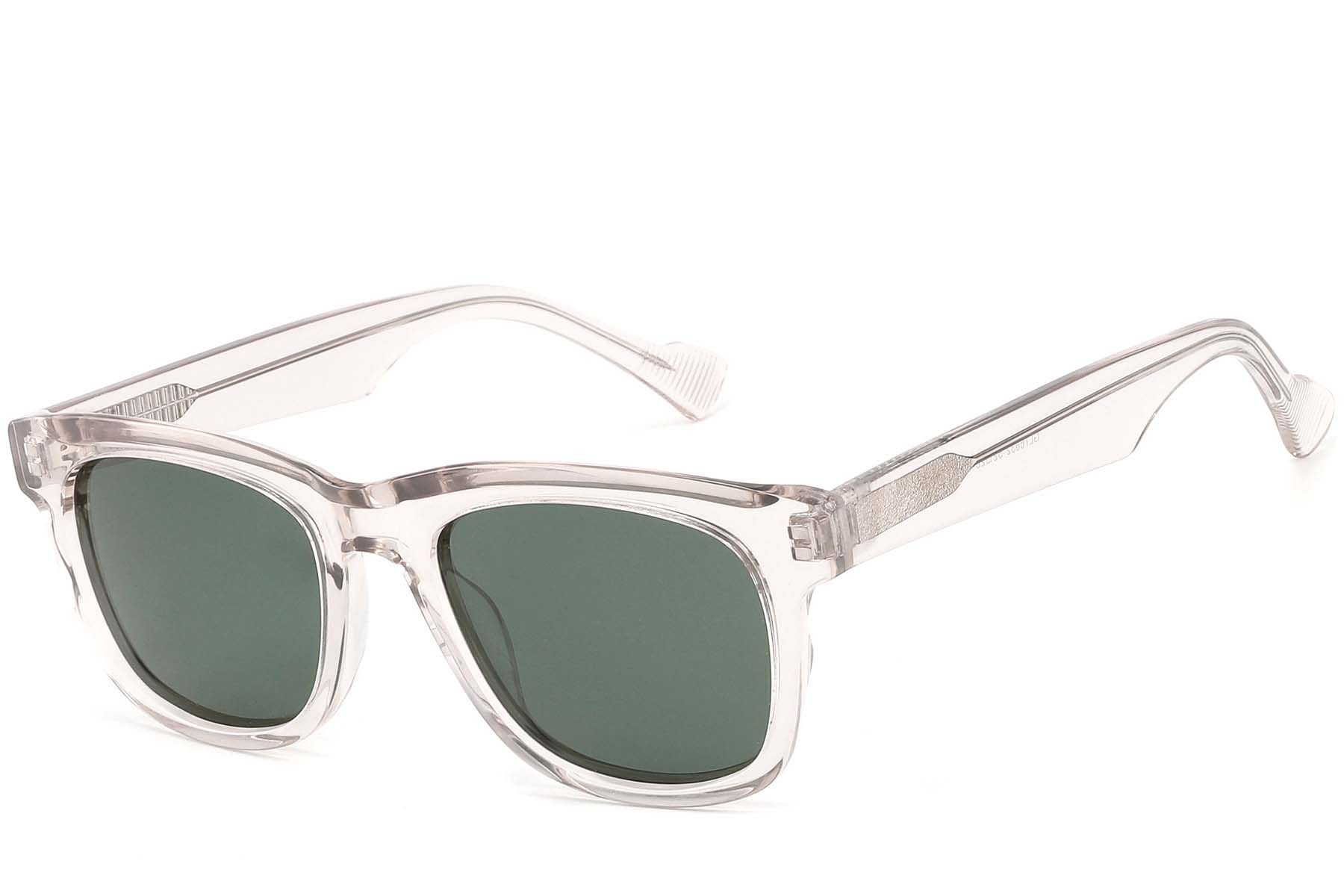 Rectangular Pink Acetate Sunglasses #BS2607-0408