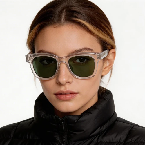 Gafas de sol rectangulares de acetato rosa #BS2607-0408