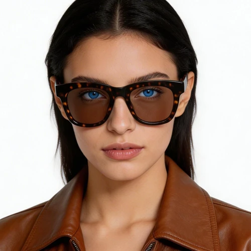 Gafas de sol rectangulares de acetato con montura de carey n.° BS2607-0409