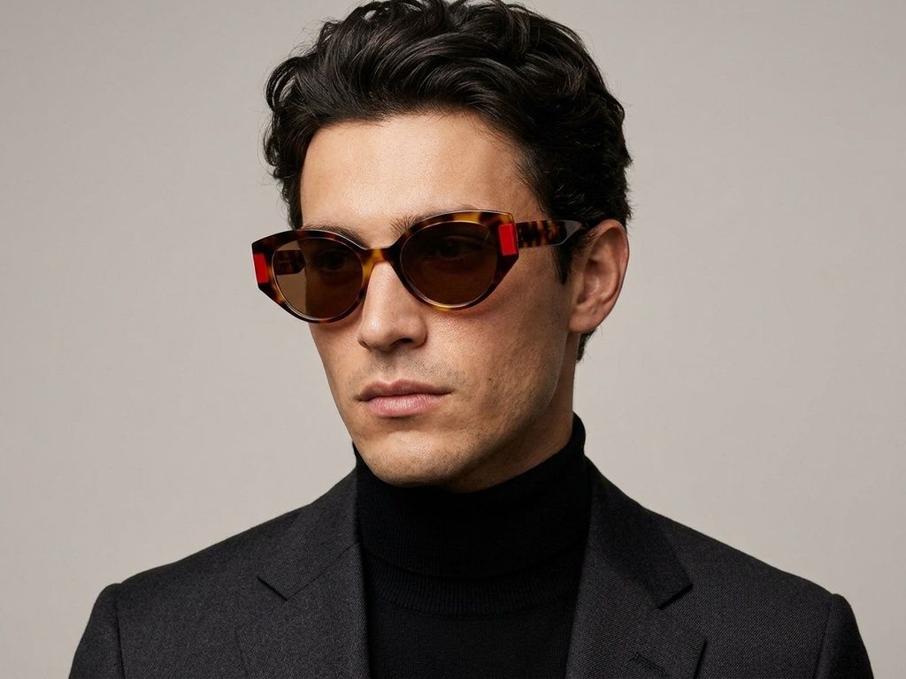 Gafas de sol de acetato con forma de mariposa y carey n.° BS2607-0412