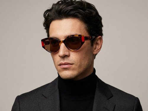 Lunettes de soleil papillon en acétate écaille de tortue #BS2607-0412