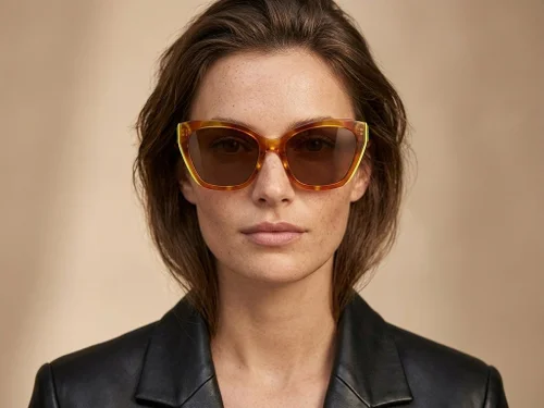 Lunettes de soleil papillon en acétate écaille de tortue #BS2607-0416