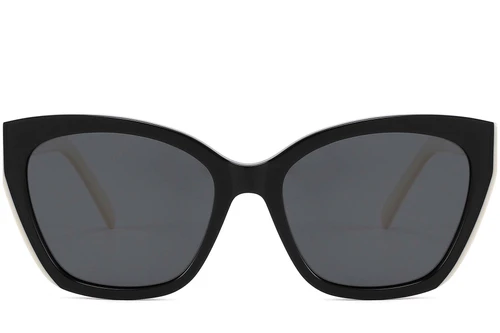 Gafas de sol de acetato negro con forma de mariposa #BS2607-0418