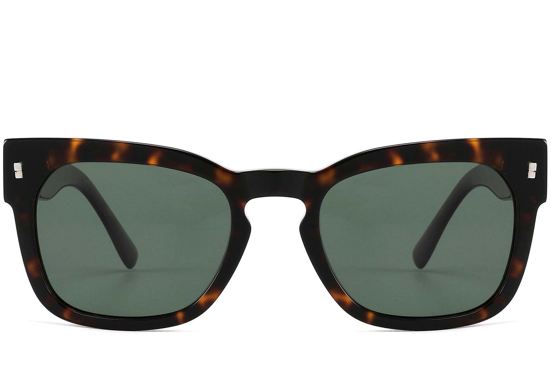 Rectangular Tortoiseshell Acetate Sunglasses #BS2607-0419