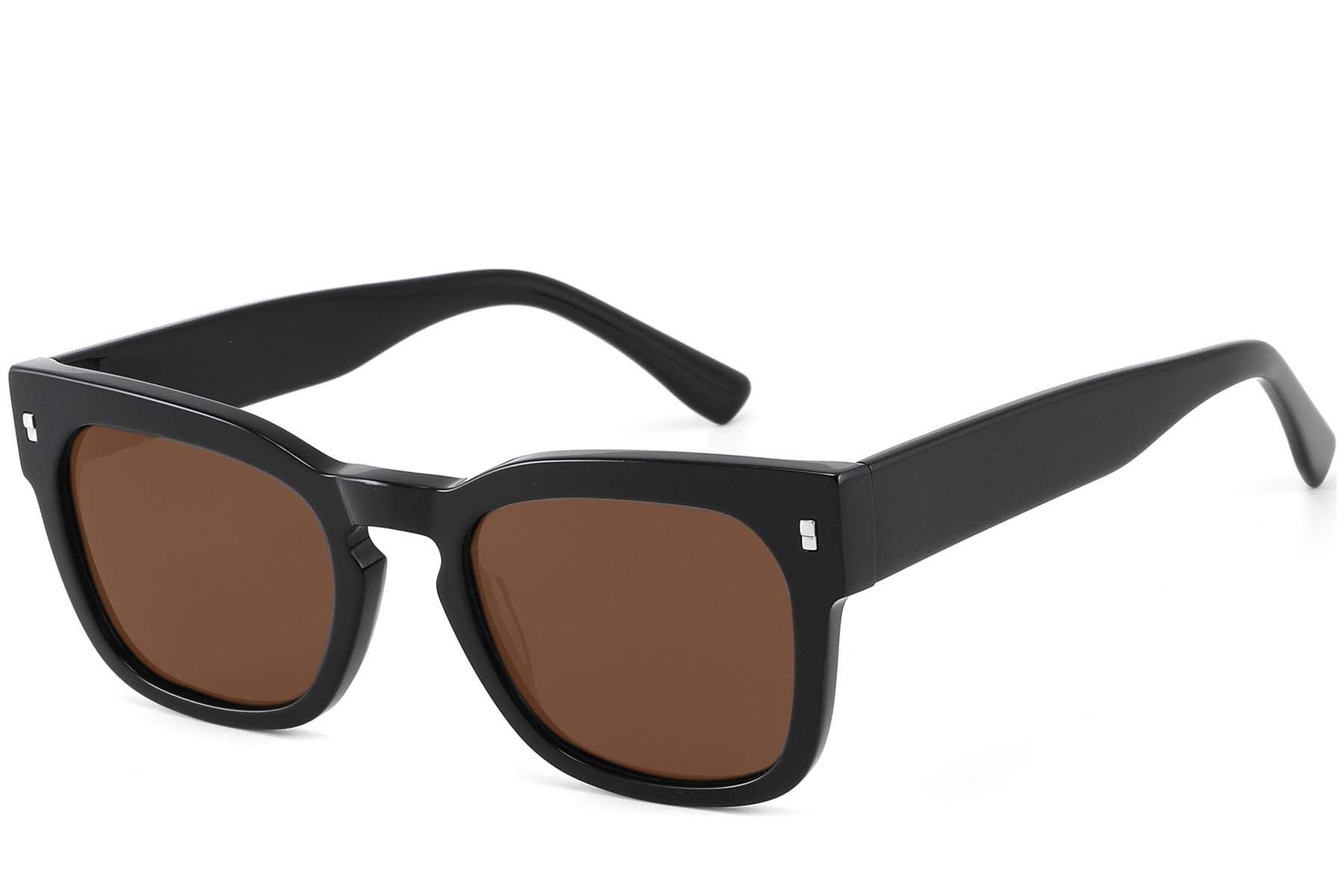 Rectangular Black Acetate Sunglasses #BS2607-0420