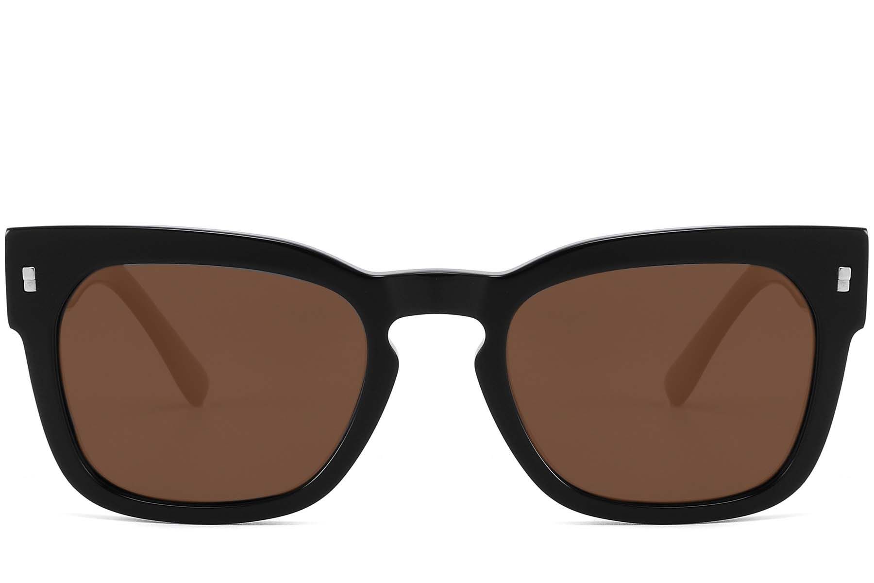 Rectangular Black Acetate Sunglasses #BS2607-0420