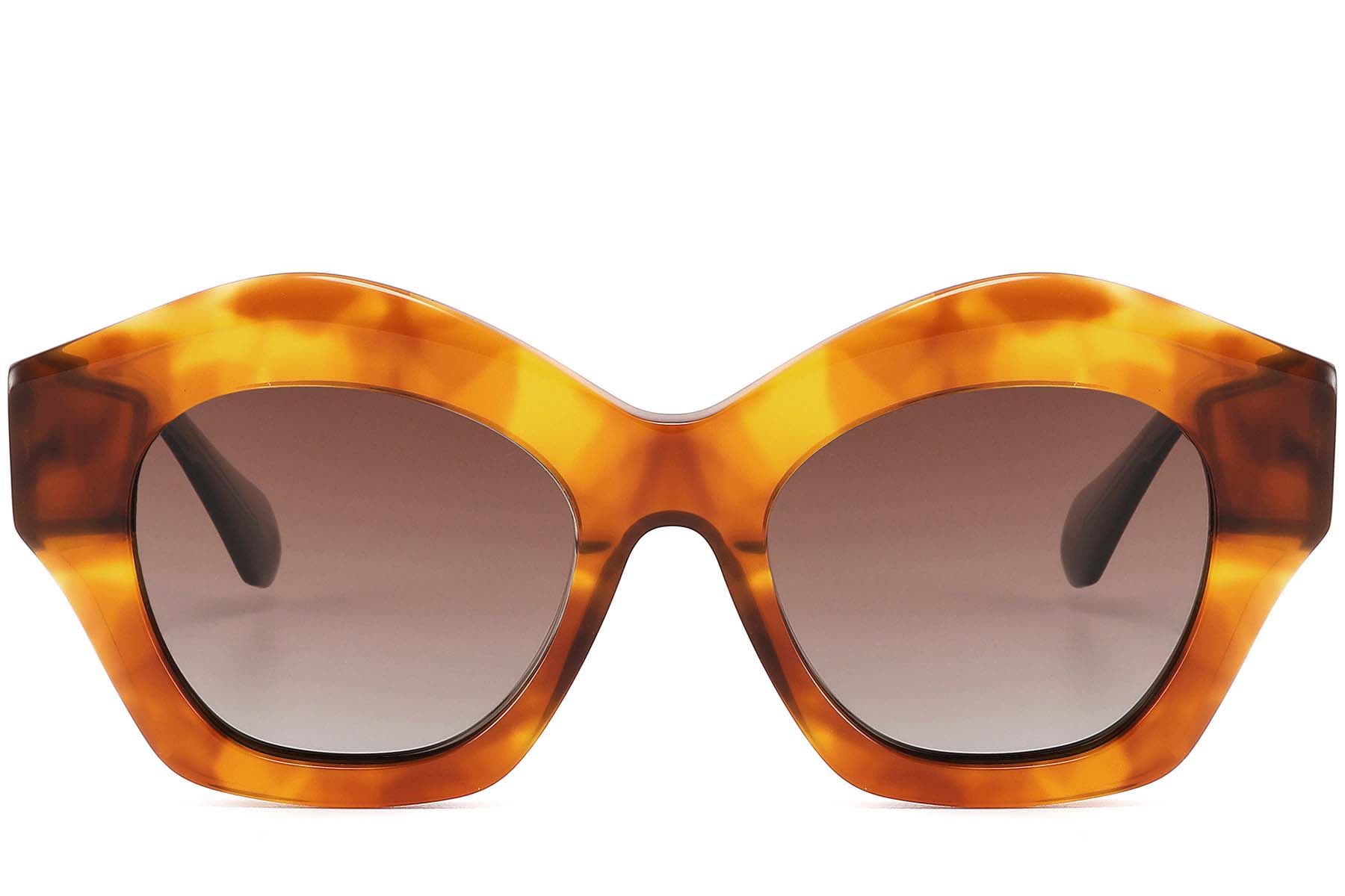 Geometrische Sonnenbrille aus Schildpatt-Acetat #BS2607-0427