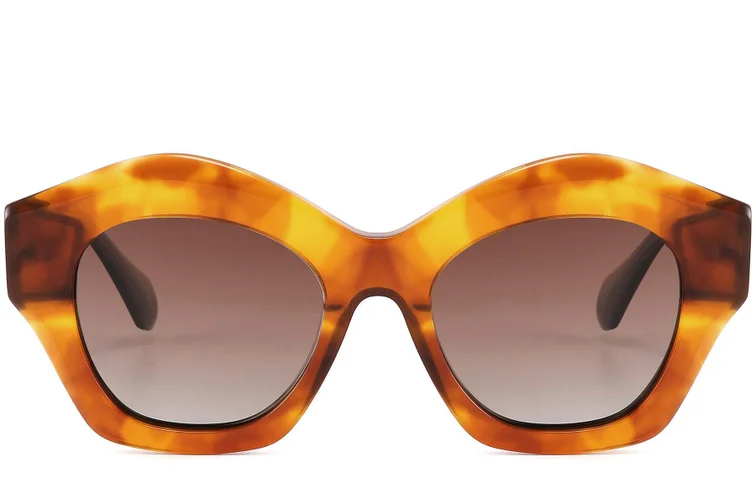Geometrische Sonnenbrille aus Schildpatt-Acetat #BS2607-0427
