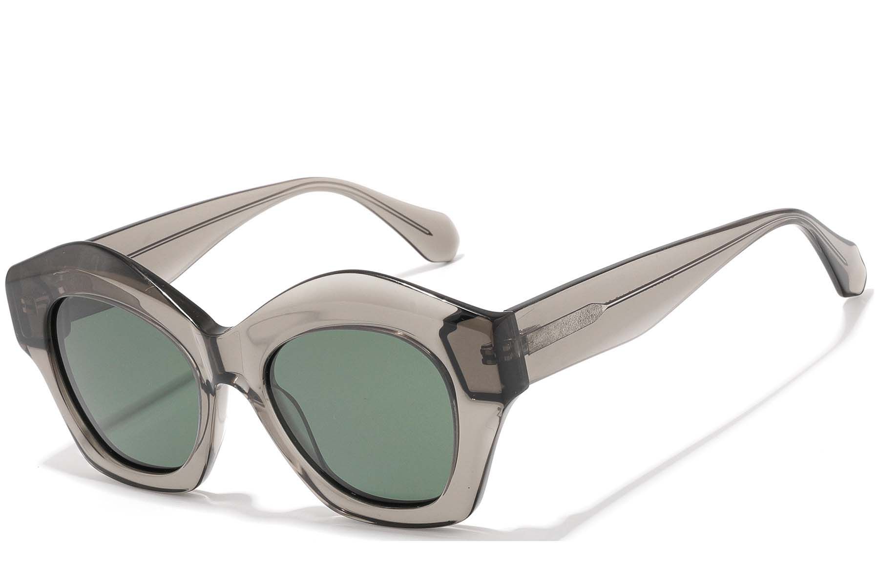Geometric Grey Acetate Sunglasses #BS2607-0428