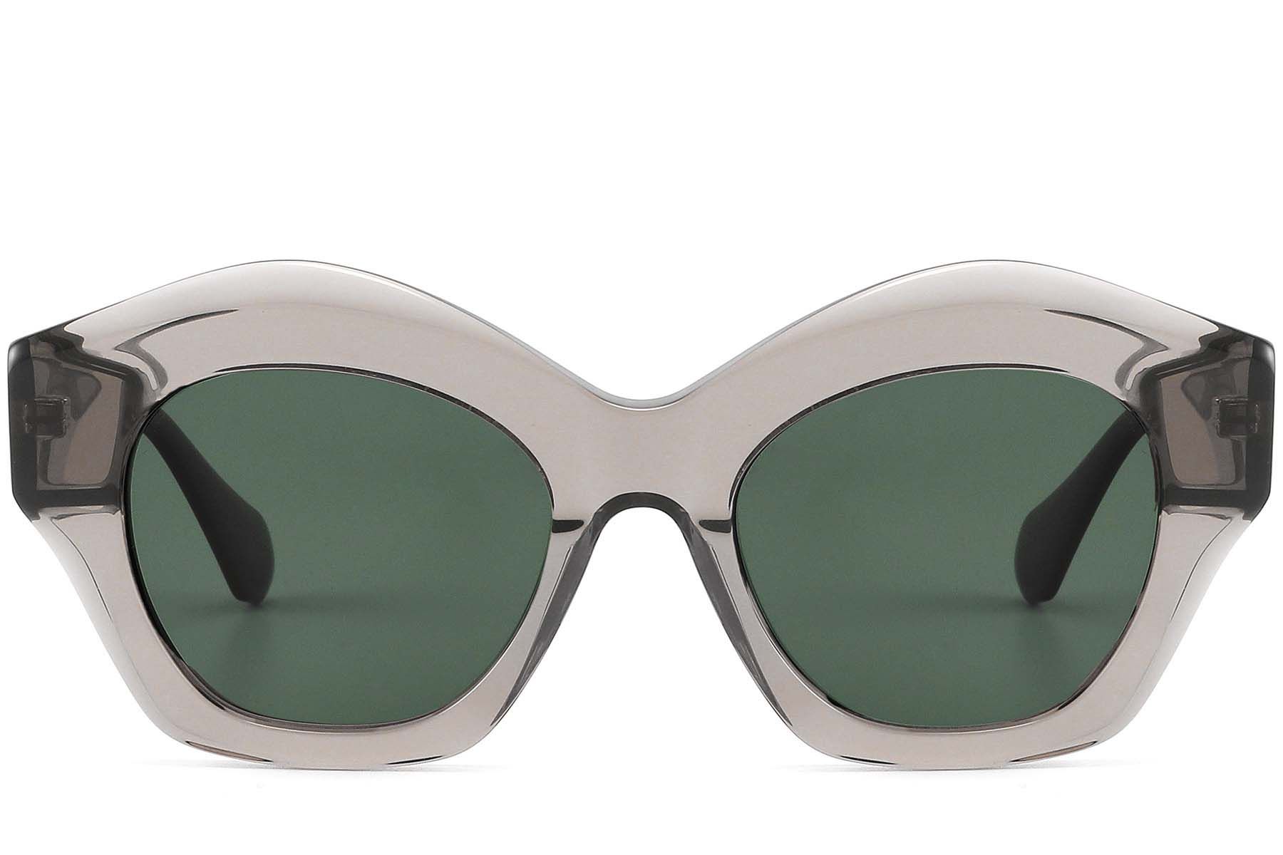 Geometric Grey Acetate Sunglasses #BS2607-0428
