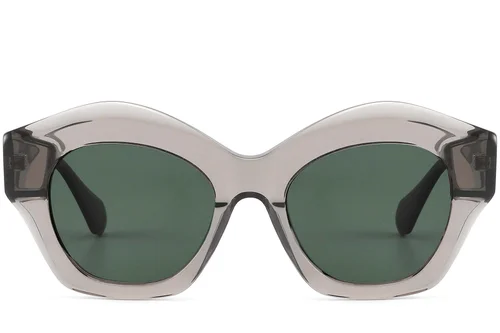 Lunettes de soleil géométriques en acétate gris #BS2607-0428