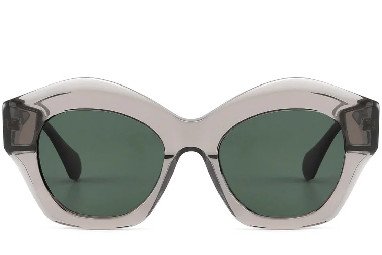 Occhiali da sole geometrici in acetato grigio #BS2607-0428