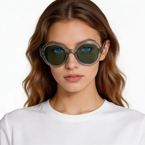 Gafas de sol ovaladas de acetato gris #BS2607-0432