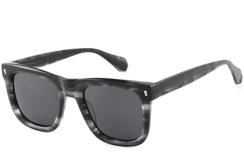Gafas de sol rectangulares de acetato negro #BS2607-0433