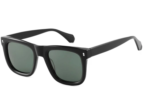 Gafas de sol rectangulares de acetato negro #BS2607-0434