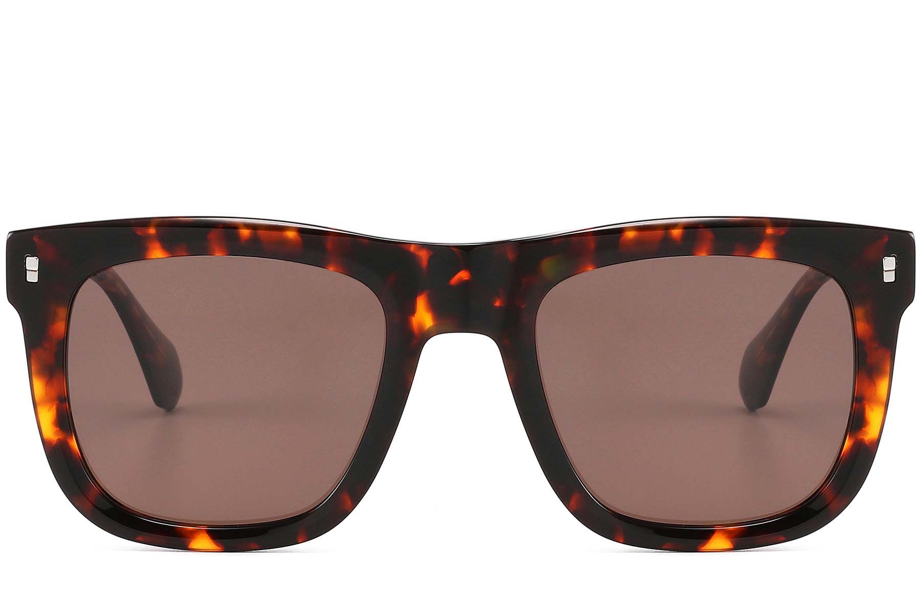 Rectangular Tortoiseshell Acetate Sunglasses #BS2607-0435
