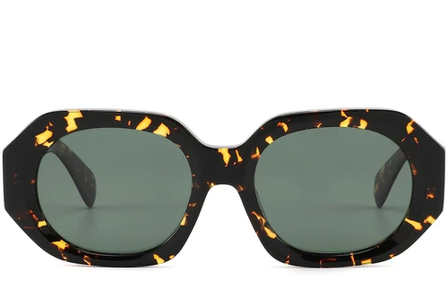 Geometric Tortoiseshell Acetate Sunglasses #BS2607-0436