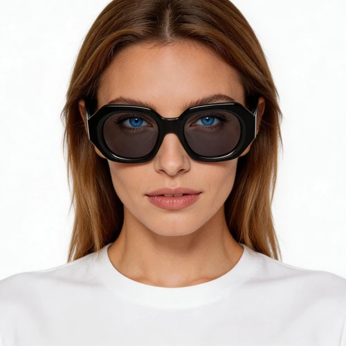 Gafas de sol geométricas de acetato negro n.° BS2607-0437