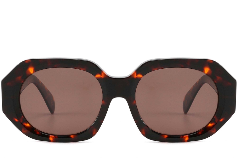 Geometric Tortoiseshell Acetate Sunglasses #BS2607-0438