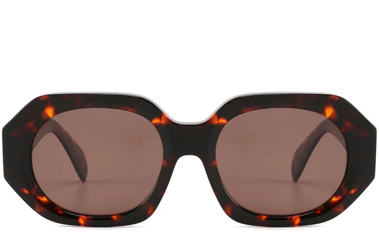 Geometrische Sonnenbrille aus Schildpatt-Acetat #BS2607-0438
