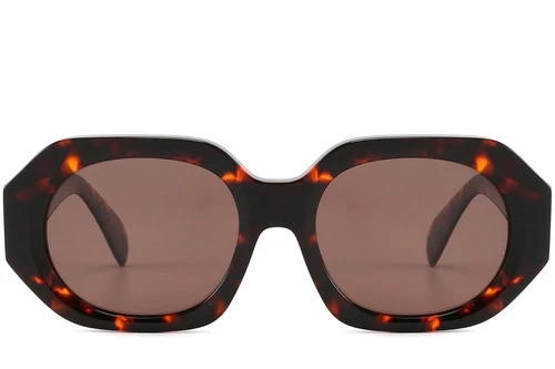 Geometric Tortoiseshell Acetate Sunglasses #BS2607-0438