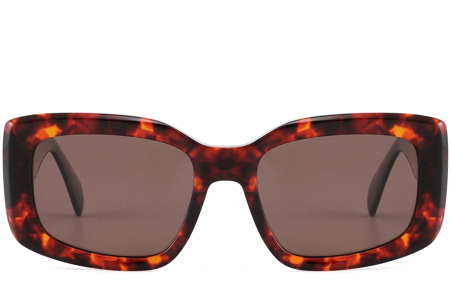 Rectangular Tortoiseshell Acetate Sunglasses #BS2607-0439