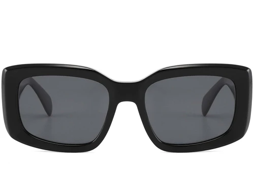 Gafas de sol rectangulares de acetato negro #BS2607-0440