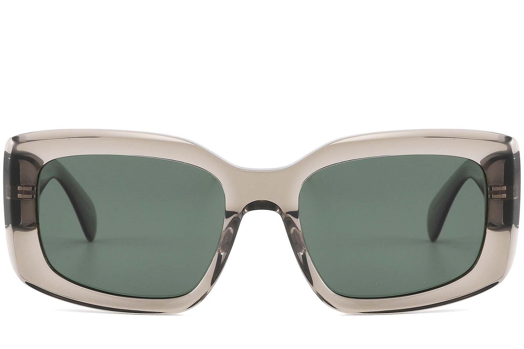 Rechteckige Sonnenbrille aus grauem Acetat #BS2607-0441