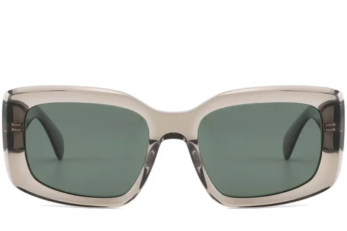 Lunettes de soleil rectangulaires en acétate gris #BS2607-0441