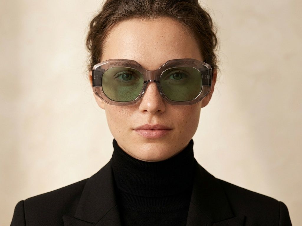 Geometric Grey Acetate Sunglasses #BS2607-0442