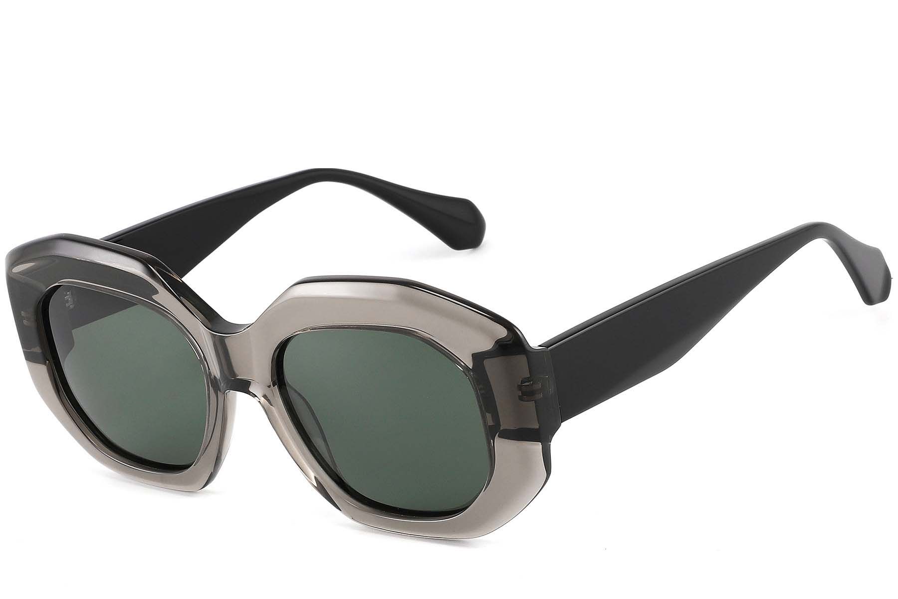 Geometric Grey Acetate Sunglasses #BS2607-0442